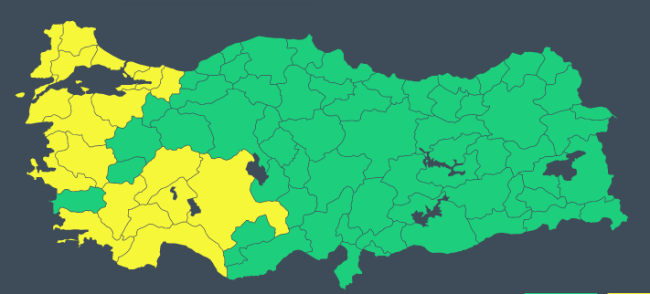 19 il için sarı uyarı: Kuvvetli sağanak ve fırtınaya dikkat